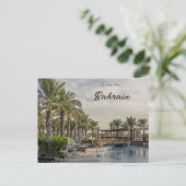 Een zwembad en palmbomen in Bahrein Briefkaart (Staand voorkant)