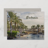 Een zwembad en palmbomen in Bahrein Briefkaart (Voorkant / Achterkant)