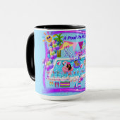 Een zwembadfeest Happy Birthday Coffee Mok (Voorkant links)