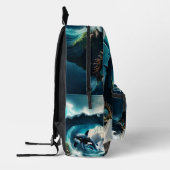 Een zwemmende steampunk Orka in de golf. Bedrukte Rugzak (Links)