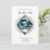 Een zwemmende steampunk Orka in de golf. Kaart (Staand voorkant)