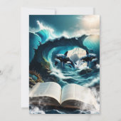 Een zwemmende steampunk Orka in de golf. Kaart (Achterkant)