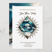 Een zwemmende steampunk Orka in de golf. Kaart (Voorkant / Achterkant)