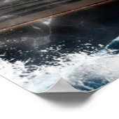 Een zwemmende steampunk Orka in de golf. Poster (Hoek)