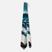 Een zwemmende steampunk Orka in de golf. Stropdas (Voorkant)