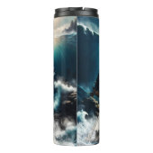 Een zwemmende steampunk Orka in de golf. Thermosbeker (Achterkant)