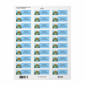 Een zwemmende zeeschildpad etiket (Full Sheet)
