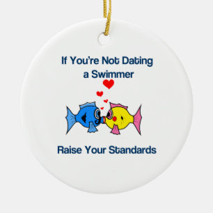 Een zwemmer bewerken keramisch ornament