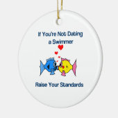 Een zwemmer bewerken keramisch ornament (Links)
