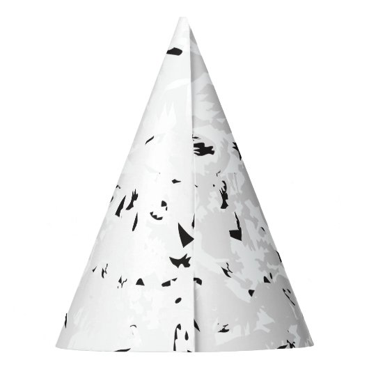 Een zwerm vogels die in de lucht vliegen. feesthoedjes (Achterkant)