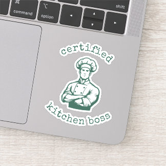 Een zwierige bosgroene kleur comicstijl van chef-k sticker