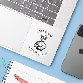 Een zwierige chef in een monochromatische comicsti sticker