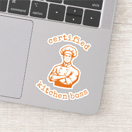 Een zwierige, verbrande oranje kleur comicstijl va sticker
