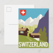 Een Zwitserland reisposter Briefkaart (Voorkant / Achterkant)
