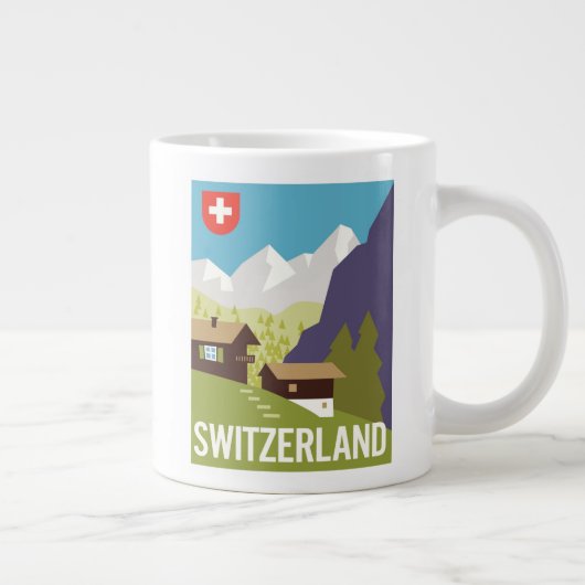 Een Zwitserland reisposter Grote Koffiekop (Rechts)