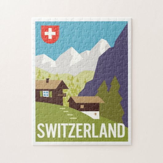 Een Zwitserland reisposter Legpuzzel (Verticaal)