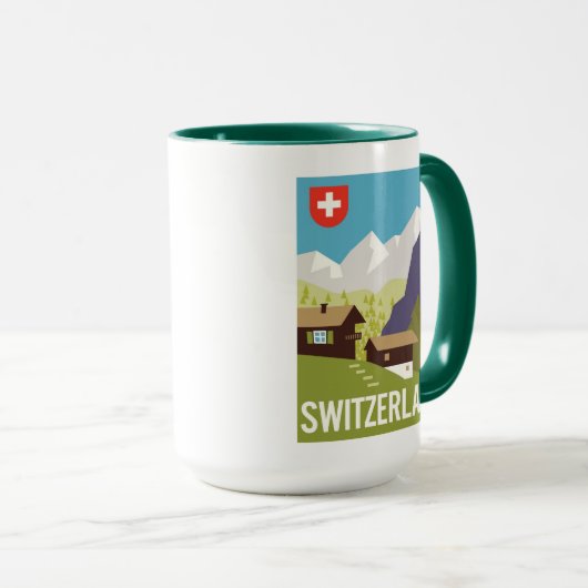 Een Zwitserland reisposter Mok (Voorkant rechts)