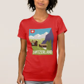 Een Zwitserland reisposter T-shirt (Voorkant)