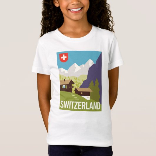Een Zwitserland reisposter T-shirt (Voorkant)