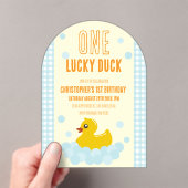 Eend 1e verjaardag acryl uitnodigingen (Insitu (Draagbaar))