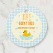 Eend 1e verjaardag bedankjes labels (Voorkant)