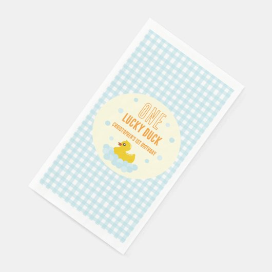 Eend 1e verjaardag servetten (Hoek)