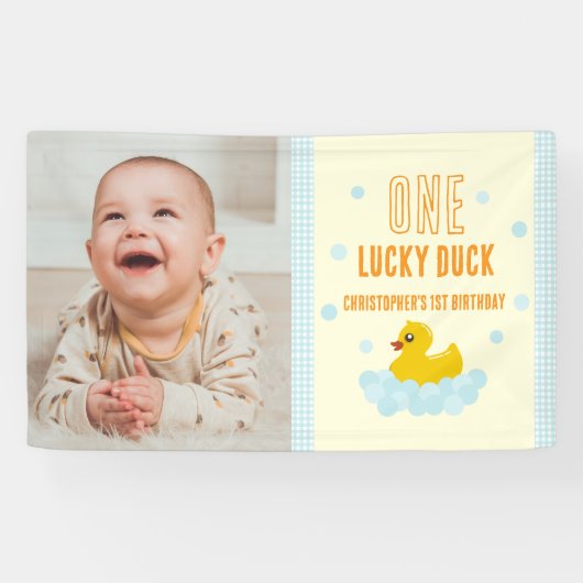 Eend 1e verjaardag spandoek (Horizontaal)