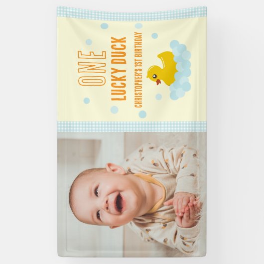 Eend 1e verjaardag spandoek (Verticaal)