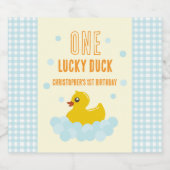 Eend 1e verjaardag sparkling wijnetiket (Enkel label)