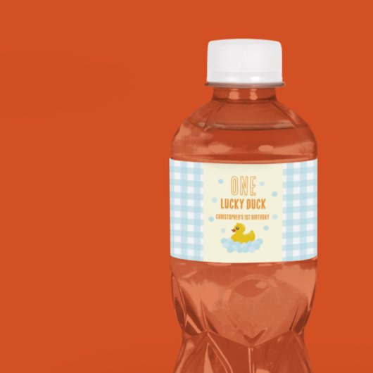 Eend 1e verjaardag waterfles etiket