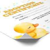 Eend adopteert een huisdiercertificaat poster (Hoek)