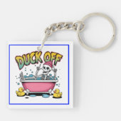 Eend Af Grappig Skelet Ontwerp-61161 Sleutelhanger (Achterkant)