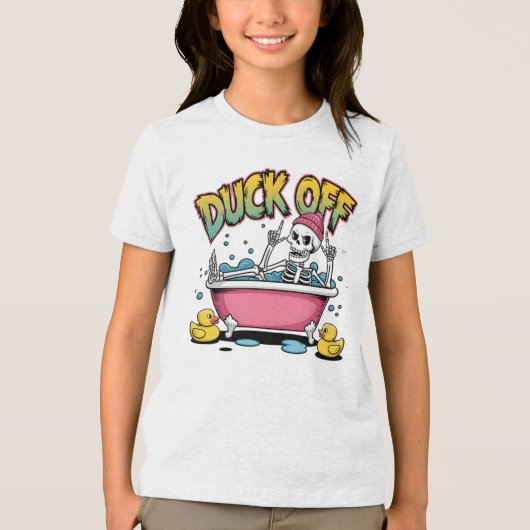 Eend Af Grappig Skelet Ontwerp-61161 Tri-Blend Shirt (Voorkant)