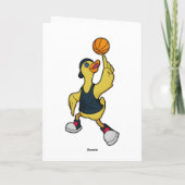 Eend als basketballer met basketbal kaart (Achterkant)