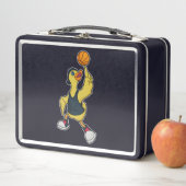Eend als basketbalspeler met basketbal (In situ)