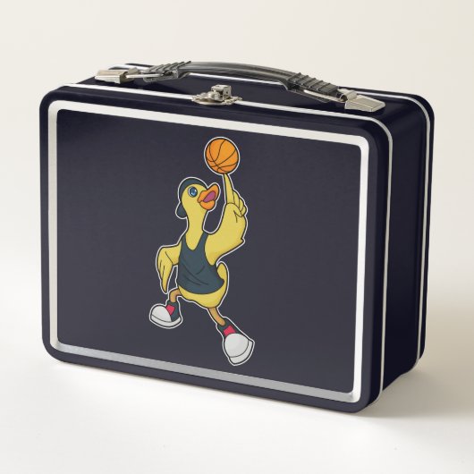 Eend als basketbalspeler met basketbal (Voorkant)