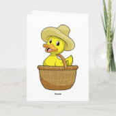 Eend als boer met mand kaart (Achterkant)