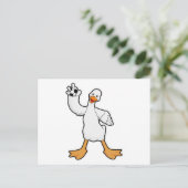 Eend als handbalspeler met handbal briefkaart (Staand voorkant)
