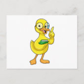 Eend als leraar met boek en bril briefkaart (Voorkant)