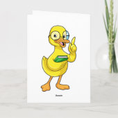 Eend als leraar met boek en bril kaart (Achterkant)
