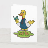 Eend als leraar met boek kaart (Achterkant)