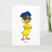 Eend als politieagent met politiepet kaart (Achterkant)