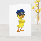 Eend als politieagent met politiepet kaart (Gele Bloem)