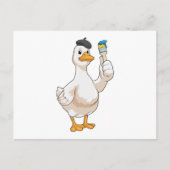 Eend als schilder met verfkwast briefkaart (Voorkant)