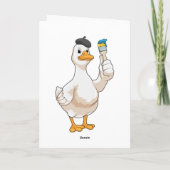 Eend als schilder met verfkwast kaart (Achterkant)