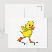 Eend als skater met skateboard briefkaart (Voorkant / Achterkant)