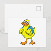 Eend als student met rugzak briefkaart (Voorkant / Achterkant)