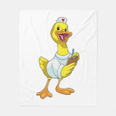 Eend als verpleegster met hart fleece deken (Voorkant)
