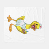Eend als verpleegster met hart fleece deken (Voorkant (Horizontaal))