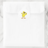 Eend als zanger met microfoon ronde sticker (Tas)